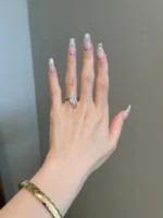 4 Carat Oval Cut Moissanite Hidden Halo Solitaire Engagement Ring