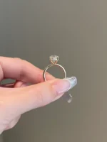 4 Carat Oval Cut Moissanite Hidden Halo Solitaire Engagement Ring