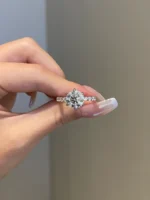 3.5ct Brilliant Round Moissanite Engagement Ring For Women