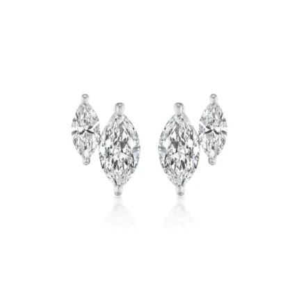 14k solid gold Duo Marquise Lab Grown Diamond Studs