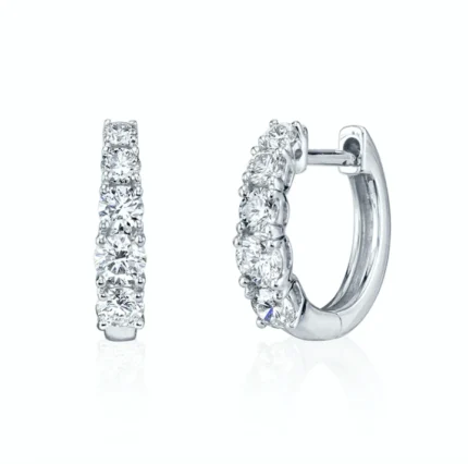 Graduated Natural Diamond Huggies