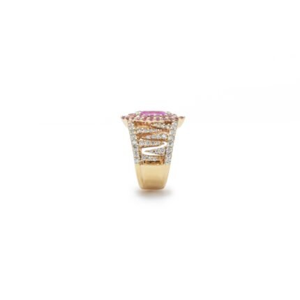 14K Solid Gold Pink Sapphire Ring