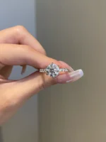 3.5ct Brilliant Round Moissanite Engagement Ring For Women