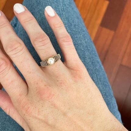 14K Solid Gold Natural Pearl Ring