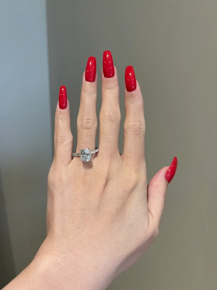 3ct Cushion Cut Moissanite Diamond Engagement Ring