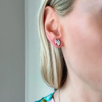 14k solid gold Duo Marquise Lab Grown Diamond Studs