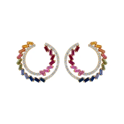 14K Solid Gold Festival Stylish Earrings