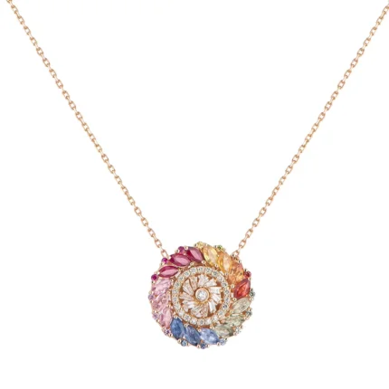 14K Solid Gold Festival Wheel Pendant
