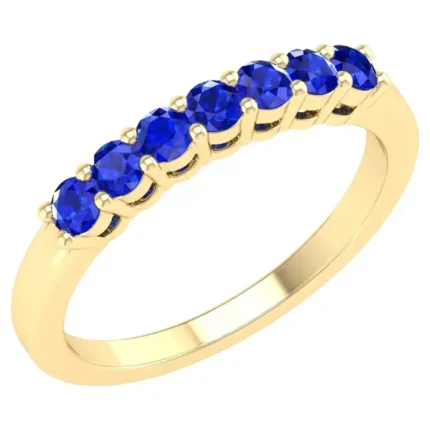 14K Solid Gold 0.5 Carat Sapphire Infinity Band Ring