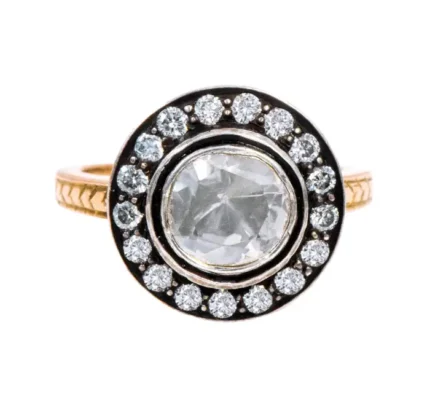 Moissanite Diamond Solitaire Ring in Art Deco Style | Cocktail Ring For Women