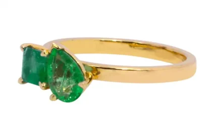 14K Solid Gold Toi et Moi Ring