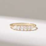 Slanted Marquise Diamond Wedding Ring | Dainty Promise Ring for Women