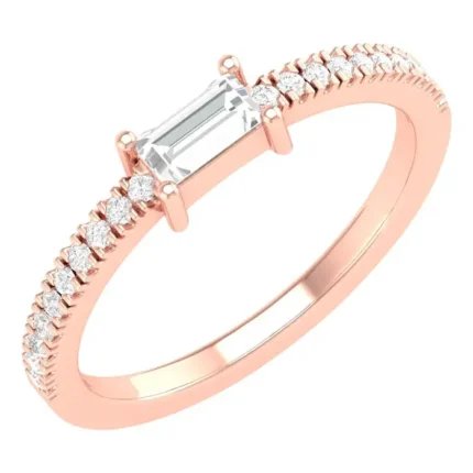 14K Solid Gold 0.4 Carat Pink Sapphire Infinity Band Ring