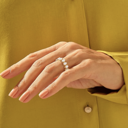 Pear Natural Diamond Eternity Marriage Ring | Sparkling Anniversary Band | Bridal Ring