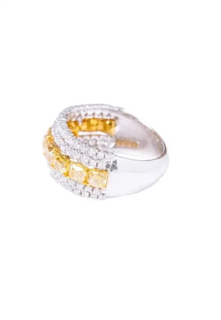 14K Solid Gold 2.91 Carat | Lab Grown Fancy Yellow Diamond | Diamond Fashion Ring