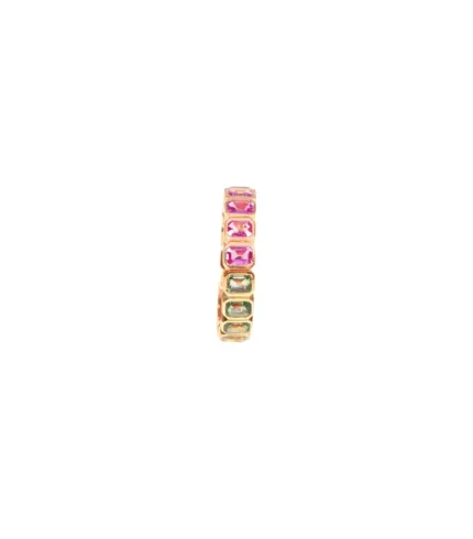 14K Solid Gold 4.19 Carat Multi-Sapphire Eternity Ring |Eternity Gemstone Band