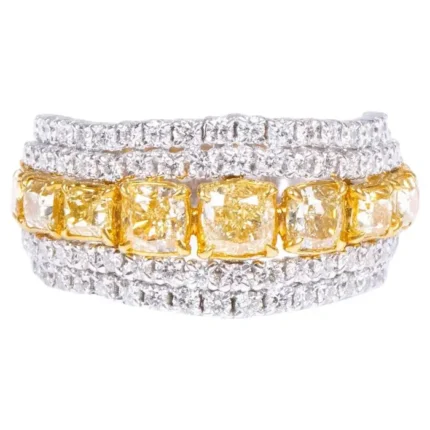 14K Solid Gold 2.91 Carat | Lab Grown Fancy Yellow Diamond | Diamond Fashion Ring
