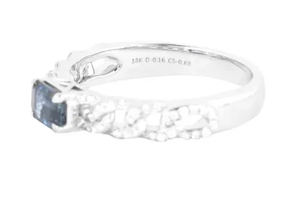 14K Solid Gold Diamond and Sapphire Cocktail Ring