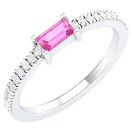14K Solid Gold 0.4 Carat Pink Sapphire Ring