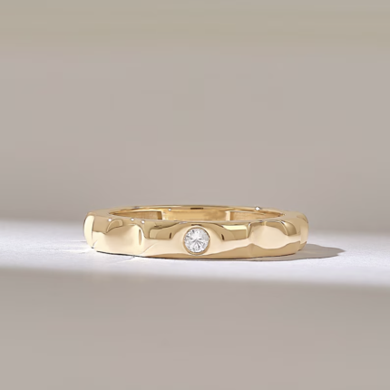 Solo Natural Diamond Ring | 3.50MM Minimalist Bezel Band | Simple Stacking Ring Women