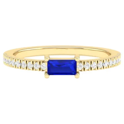 14K Solid Gold 0.4 Carat Sapphire Infinity Band Ring