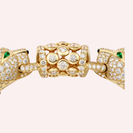 Pre-Owned Panthère de Cartier Pavé Bracelet in Yellow Gold with Diamonds, Onyx, and Emeralds