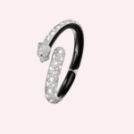 Pre-Owned Panthère de Cartier Pavé Bracelet in White Gold with Diamonds, Black Lacquer, Onyx, and Emeralds