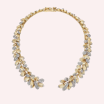 Pre-Owned Cartier Grain de Café Necklace in 18K Yellow Gold and White Gold with Diamonds