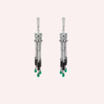 Pre-Owned Panthère de Cartier Pavé Earrings with Emeralds