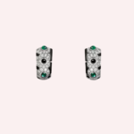 Pre-Owned Cartier Panthère de Cartier Sur Naturel Pavé Pendant Earrings in 18K White Gold with Diamonds, Emeralds, and Onyx