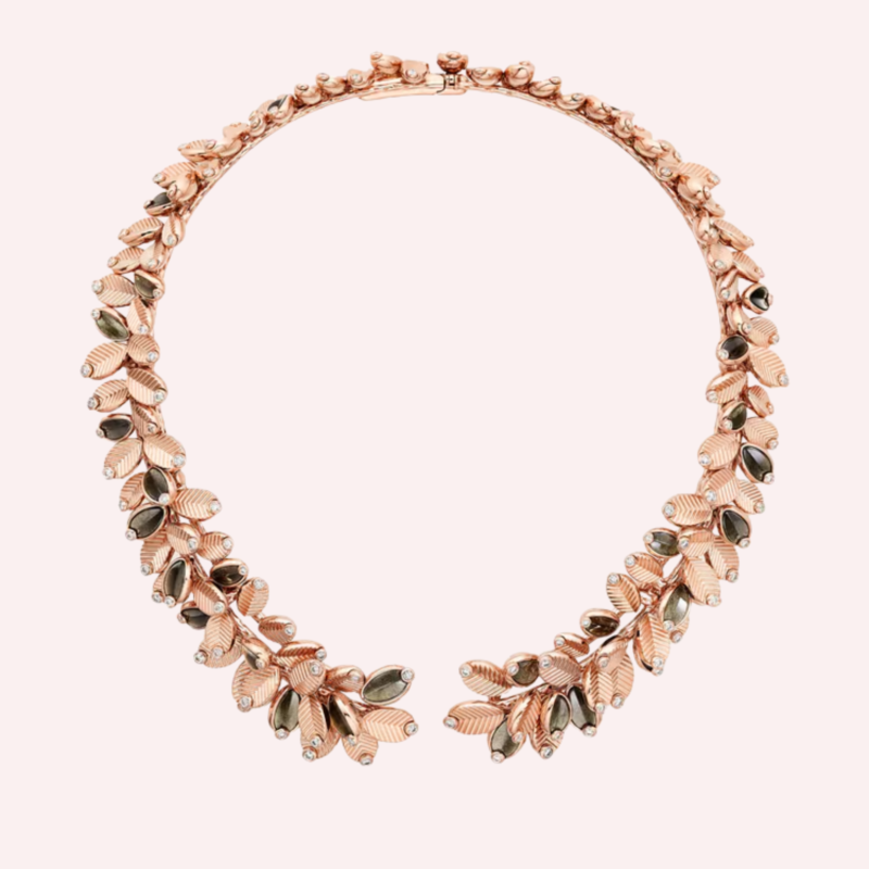 Pre-Owned Cartier Grain de Café Obsidian Semi-Pavé Necklace in 18K Rose Gold with Diamonds