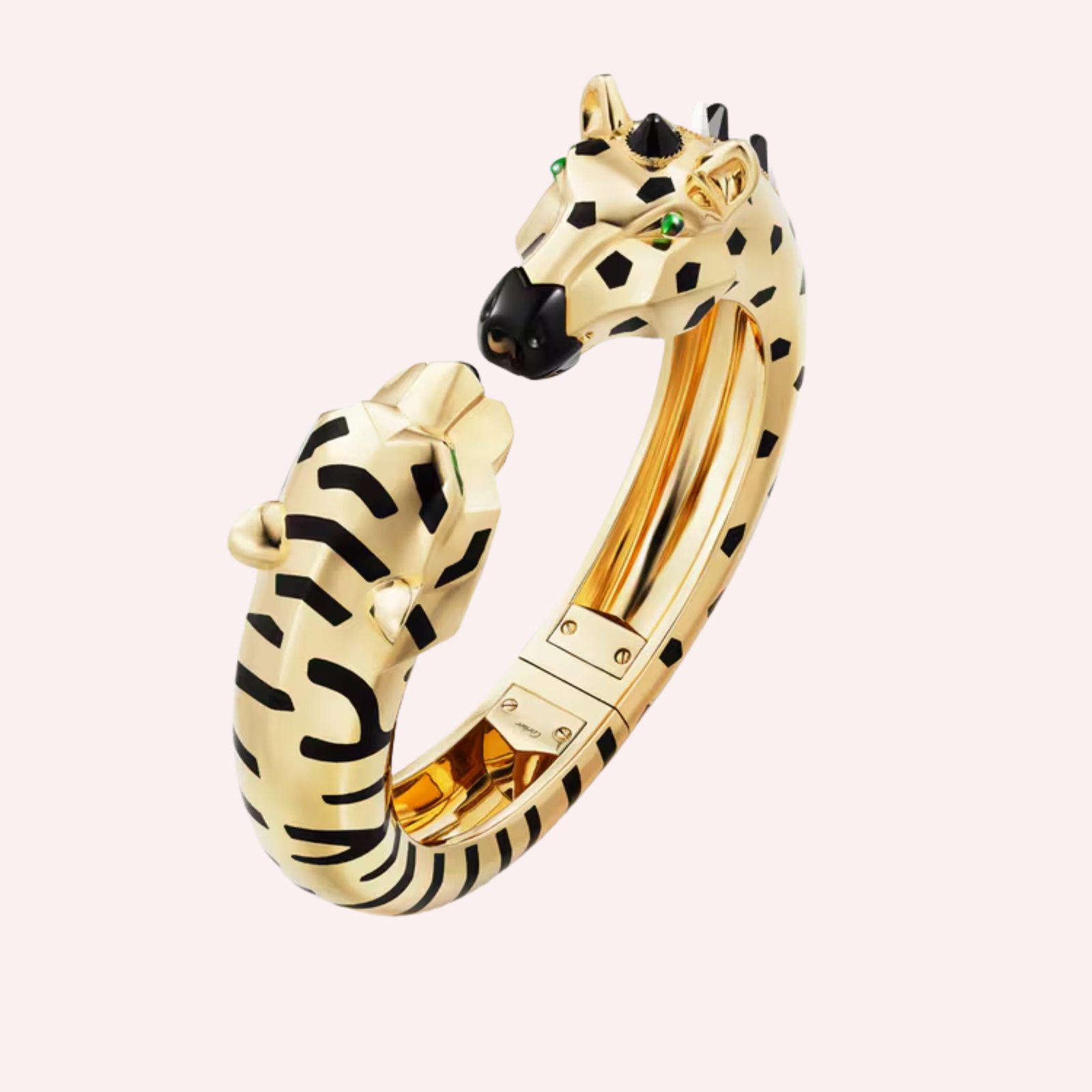 Pre-Owned Indomptables de Cartier Panther & Zebra Bracelet in 18K Yellow Gold Pre-Owned Indomptables de Cartier Panther & Zebra Bracelet in 18K Yellow Gold