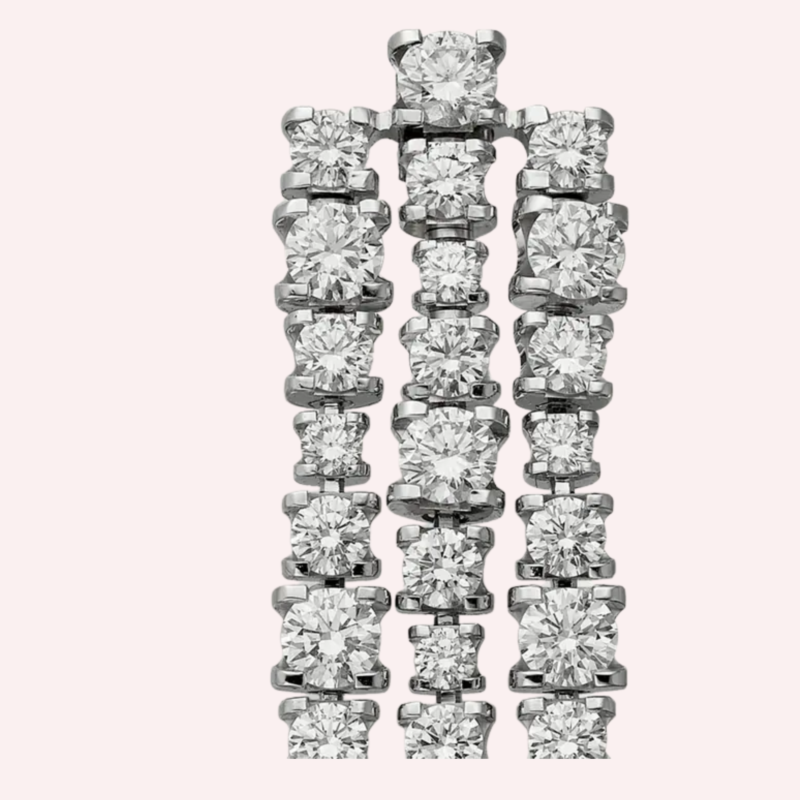 Pre-Owned Cartier Lignes Essentielles Earrings in White Gold with Brilliant-Cut Diamonds