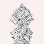 Pre-Owned Reflection de Cartier Earrings in White Gold with Baguette-, Princess-, and Trilliant-Cut Diamonds