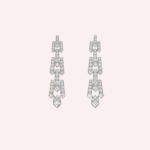 Pre-Owned Cartier Diamond Collection Earrings in White Gold with Square-Shaped and Brilliant-Cut Diamonds