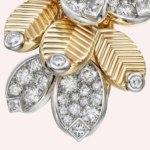 Pre-Owned Cartier Grain de Café Semi-Pavé Earrings in 18K Yellow Gold and Platinum with Diamonds - Image 3