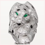 Pre-Owned Cartier Panthère de Cartier Paved Bracelet in White Gold with Diamonds, Onyx & Emeralds - Image 2