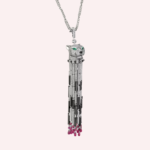 Pre-Owned Panthère de Cartier Pavé Long Necklace in White Gold with Rubies, Diamonds, Onyx, and Emeralds, Multi-Wear Large Model - Image 4