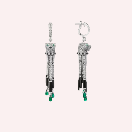Pre-Owned Cartier Panthère de Cartier Pavé Earrings with Emeralds