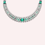 Pre-Owned Cartier Géométrie & Contrastes Chrysoprase Pavé Necklace in 18K White Gold with Diamonds and Onyx