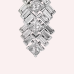 Pre-Owned Reflection de Cartier Earrings in White Gold with Baguette-, Princess-, and Trilliant-Cut Diamonds - Image 2