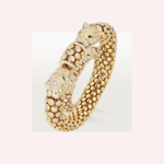 Pre-Owned Panthère de Cartier Pavé Bracelet in Yellow Gold with Diamonds, Onyx, and Emeralds - Image 3