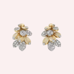 Pre-Owned Cartier Grain de Café Semi-Pavé Earrings in 18K Yellow Gold and Platinum with Diamonds - Image 4