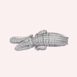 Pre-Owned Cartier Faune et Flore Pavé Bracelet in 18K White Gold with Emeralds and Diamonds - Image 3