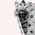 Pre-Owned Cartier Les Indomptables Pavé Ring in 18K White Gold with Diamonds, Emeralds, Onyx, and Moonstone - Image 3