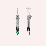Pre-Owned Panthère de Cartier Pavé Earrings with Emeralds - Image 2