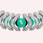 Pre-Owned Cartier Géométrie & Contrastes Chrysoprase Pavé Necklace in 18K White Gold with Diamonds and Onyx - Image 3