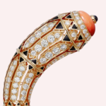 Pre-Owned Cartier Géométrie & Contrastes Coral Pavé Bracelet in 18K Rose Gold with Diamonds, Onyx, and Black Lacquer - Image 3