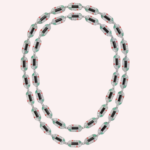 Pre-Owned Cartier Géométrie & Contrastes Chrysoprase Transformable Pavé Necklace in 18K White Gold with Diamonds, Onyx, and Coral - Image 3
