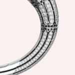 Pre-Owned Cartier Géométrie & Contrastes Turquoise Pavé Bracelet in 18K White Gold with Diamonds, Emerald Cabochons, and Black Lacquer - Image 3
